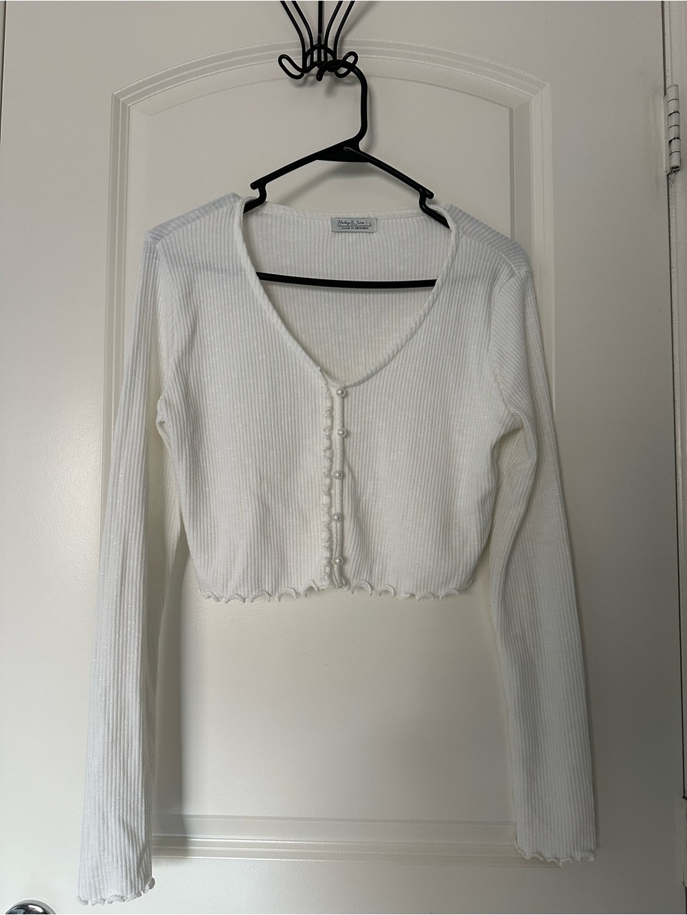 White Cropped Sweater Top